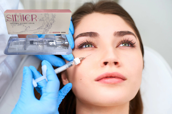 क्रॉस लिंक्ड SIMIER Dermal Filler 2ml हाइड्रोलिक एसिड इंजेक्शन चेहरे के लिए